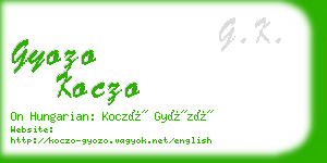 gyozo koczo business card